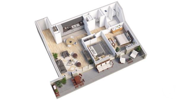 Appartement T3 à vendre  3 pièces - 63,69 m2 BIGANOS - 33