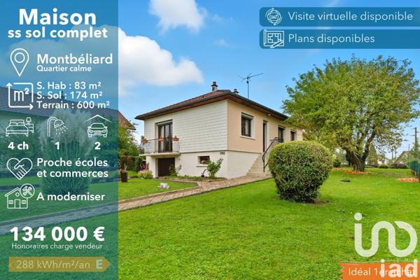 Maison à vendre 5 pièces 83 m² Montbéliard