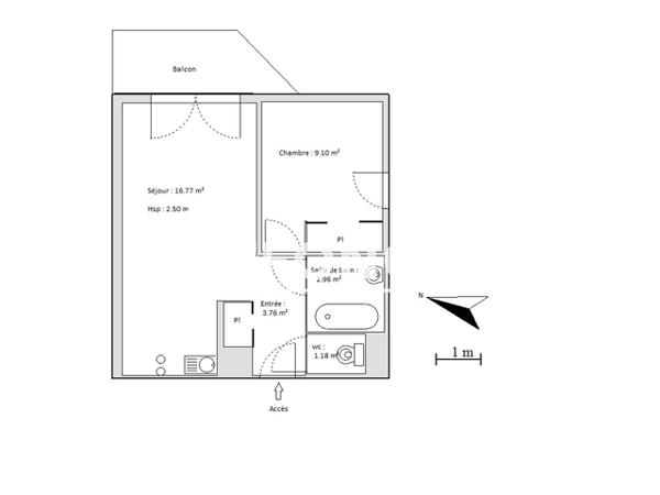 Location Appartement 2 pièces 33.77 m² - 4 SENTIER DU MONTEIL Blaye 33390