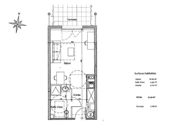 Appartement 1 pièce - 27m²