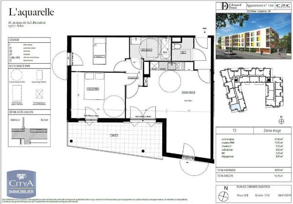 Appartement à louer 3 pièces 60.5m²