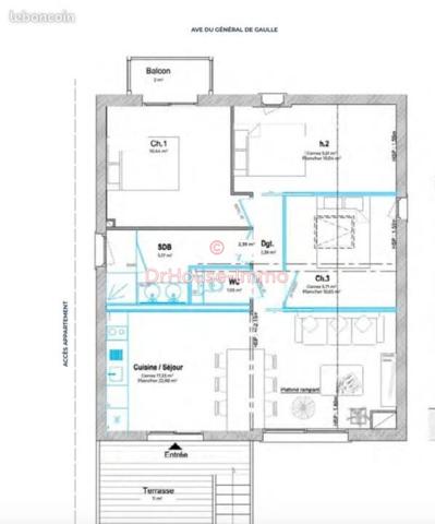 Appartement à vendre 4 pièces de 47 m²