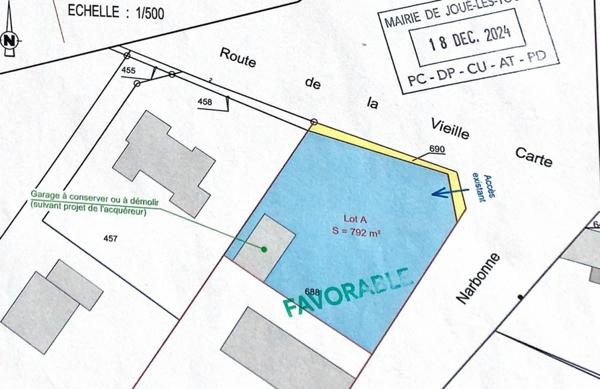 Terrain à vendre de 792,00 m² JOUE LES TOURS (37)
