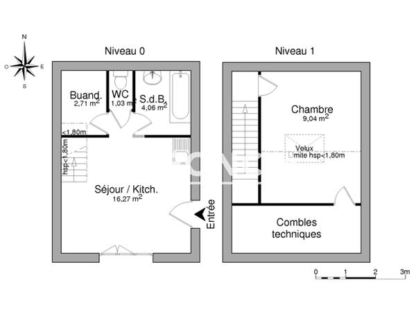 Location Appartement meublé 2 pièces 33.11 m² - 9 RUE GUYNEMER Bourgoin Jallieu 38300