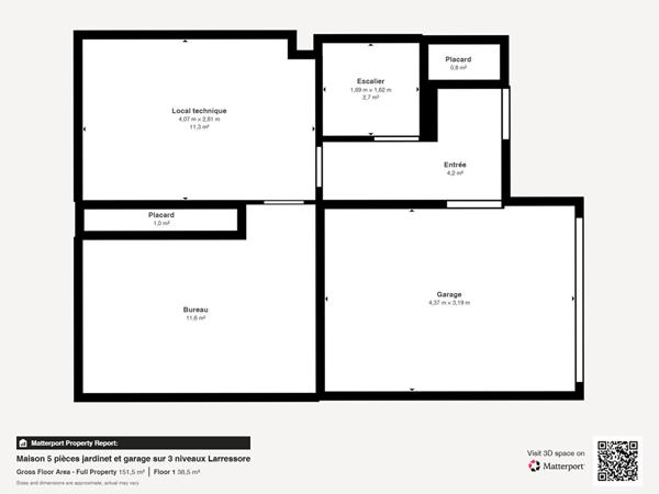 Maison 5 pièces sur 3 niveaux jardinet et garage Larressore