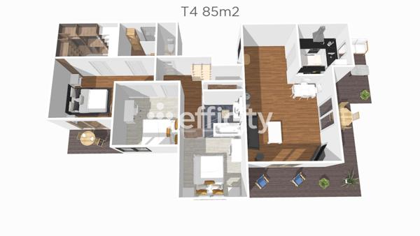 Appartement 4 pièces - 85 m² Exclusivité efficity
