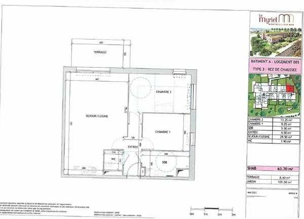 Appartement à vendre  3 pièces • 63,70 m2 Montreuil