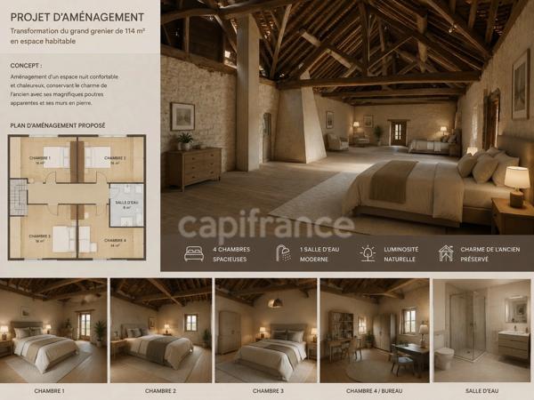 Maison à vendre 4 pièces CHITRY  (89) maison de vigneron.   dépendance     Cave Voûté