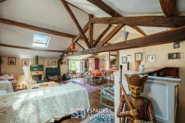 Maison au bord de l’eau, avec son moulin et ses dépendances