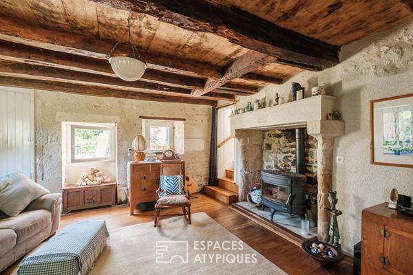 Maison au bord de l’eau, avec son moulin et ses dépendances