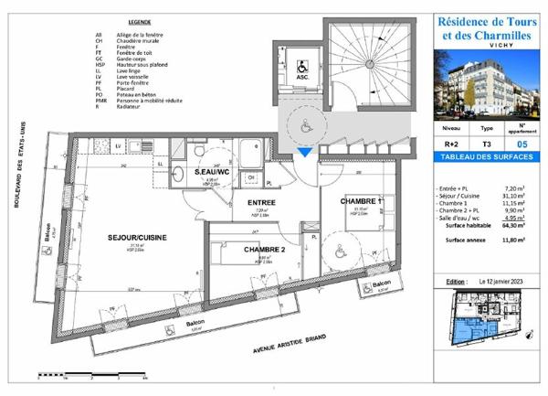 Appartement à vendre  2 pièces • 68,05 m2 Vichy