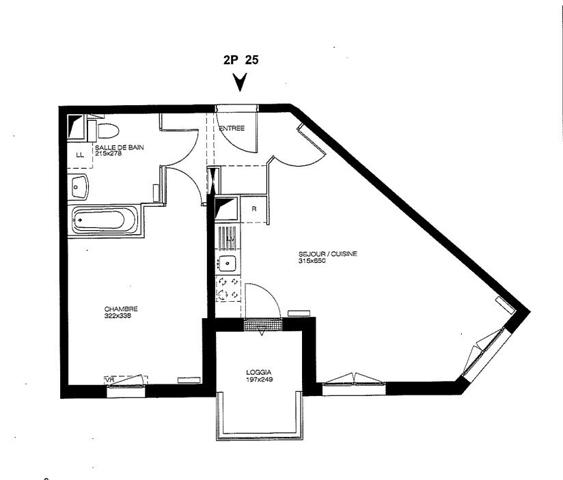 Appartement Lognes 2 pièce(s) 45.10 m2 meublé + parking