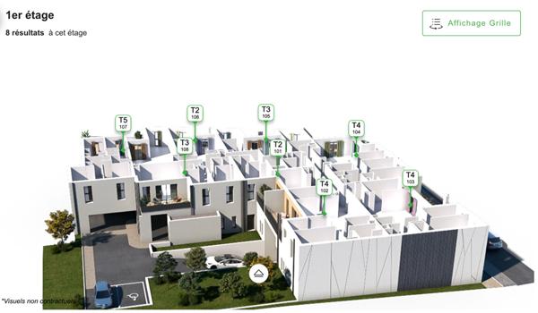 Appartement 3 p 2 chambres avec terrasse - NEUF - livrable