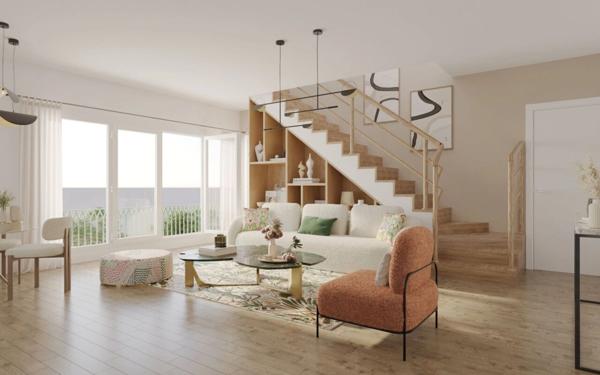 Appartement duplex neuf T5 à vendre COURBEVOIE (92), surface hab 96 m2 + terrasses & jardin 36.4 m2.