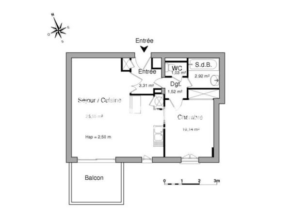 Location Appartement 2 pièces 44.47 m² - 431 AVENUE DE ROTTWEIL Hyeres 83400