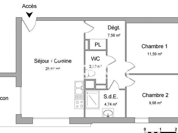 Location Appartement 3 pièces 62.2 m² - RUE GEORGE DE LA TOUR Nancy 54000