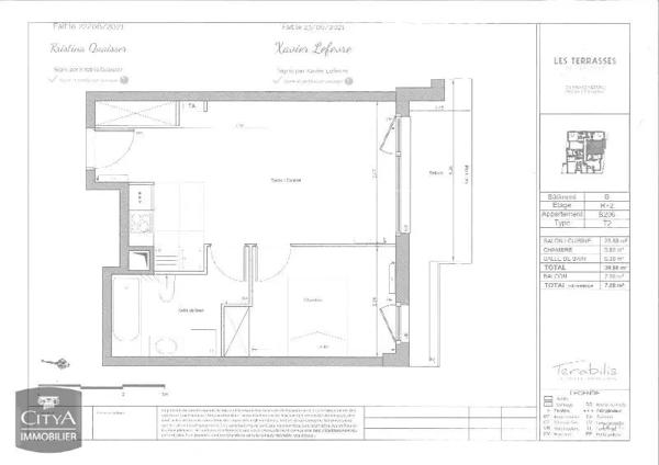 Appartement à louer 2 pièces 40.03m²
