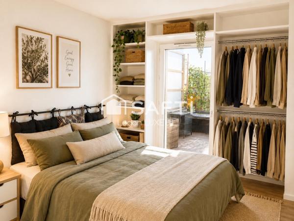 Appartement - T2 avec jardin, vendu entièrement équipé