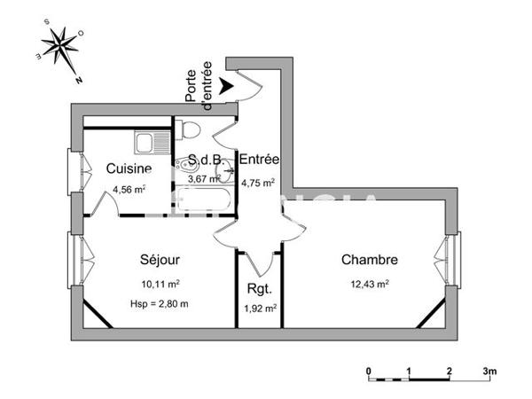 Location Appartement 2 pièces 37.44 m² - 181 RUE P.JOIGNEAUX La Garenne Colombes 92250