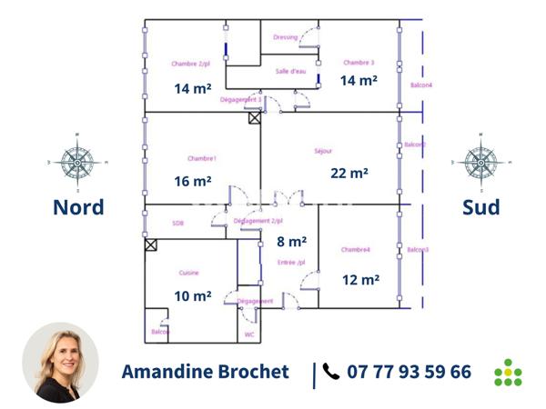 Appartement 5 pièces - 111 m² Exclusivité efficity