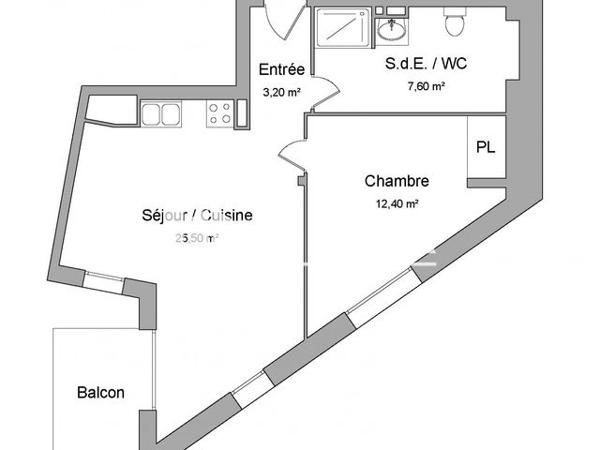 Location Appartement 2 pièces 48.7 m² - 79 QUAI DES QUEYRIES Bordeaux 33000