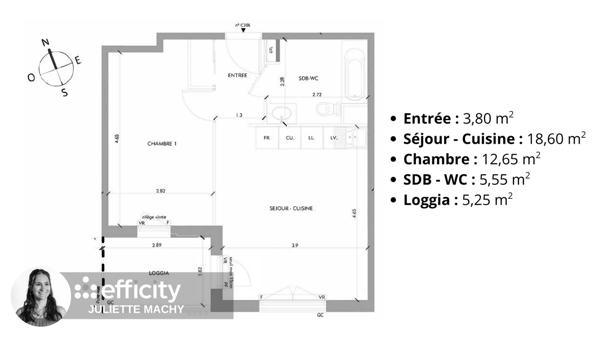 Appartement 2 pièces - 41 m²