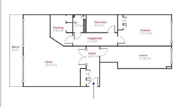 Appartement F3 à vendre  3 pièces - 72 m 2   PARIS  - 75020