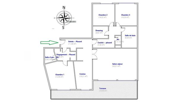 75015 CAMBRONNE Appartement 125m² + Terrasse 19m²