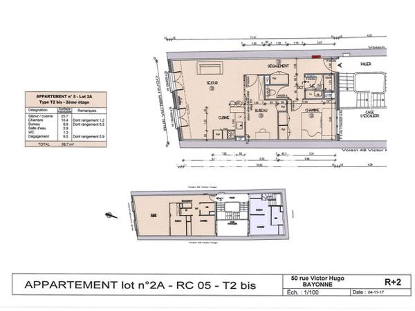 Location Appartement 2 pièces 60 m² - 50 RUE VICTOR HUGO Bayonne 64100