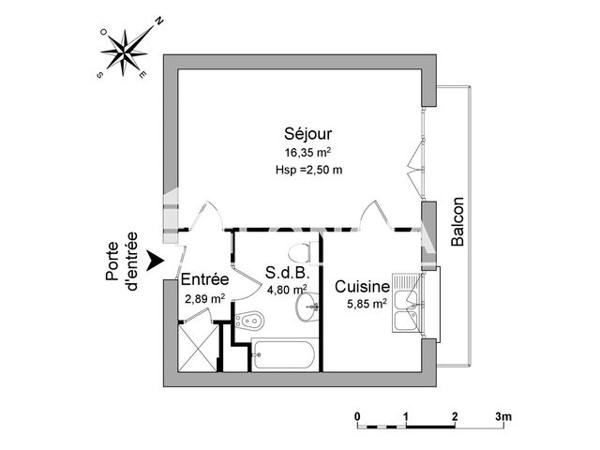 Location Studio 29.9 m² - 26 RUE JULES FERRY Limoges 87000