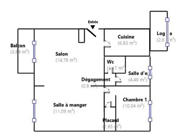 Appartement T3 à Saint Barnabé au calme