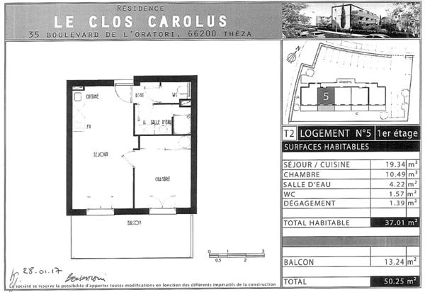 Opportunité à Théza – T2 avec grand balcon et parking
