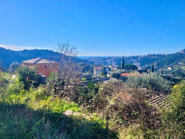 Terrain constructible vue mer L'Abadie Nice - Saint Andre De La Roche 770 m2 viabilisé