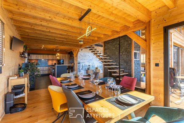 Chalet contemporain récent avec vue sur les sommets et prestations haut de gamme