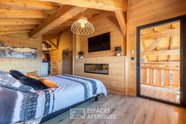 Chalet contemporain récent avec vue sur les sommets et prestations haut de gamme