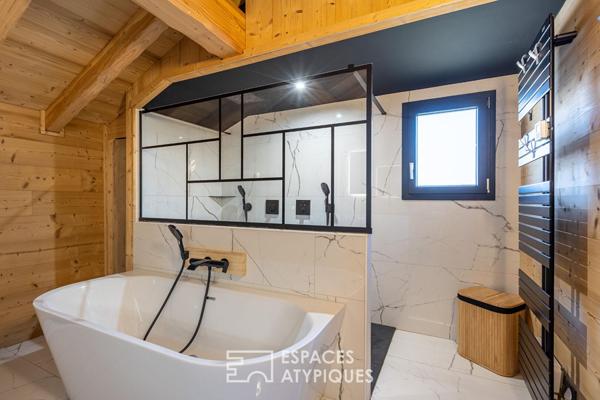 Chalet contemporain récent avec vue sur les sommets et prestations haut de gamme