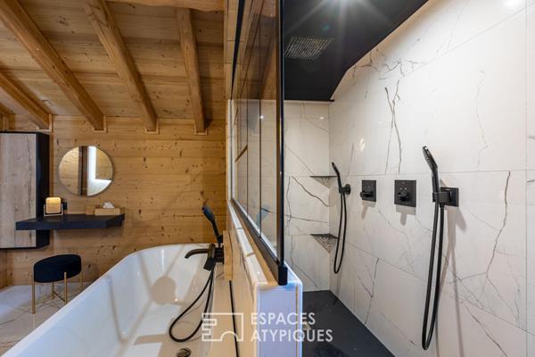 Chalet contemporain récent avec vue sur les sommets et prestations haut de gamme