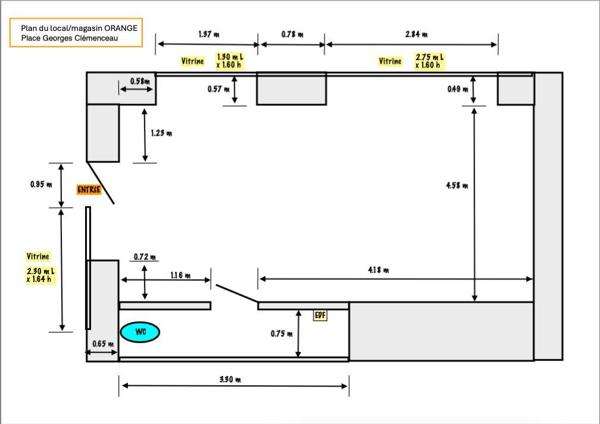Location boutique/local commercial 32 m² Orange