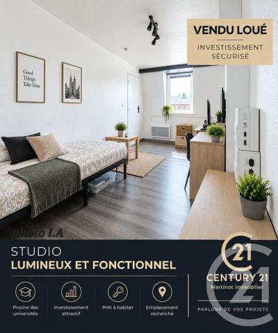 Appartement T1 à vendre  1 pièce - 23,25 m 2   REIMS  - 51