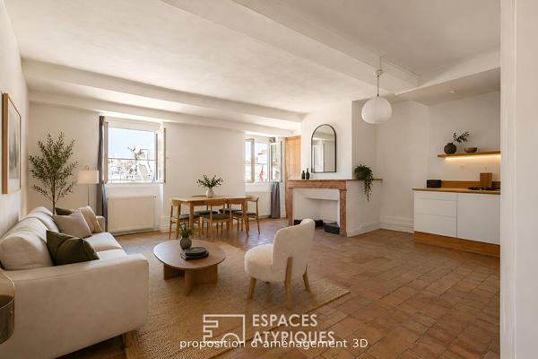 Dernier étage de caractère avec balcon et vue Fourvière