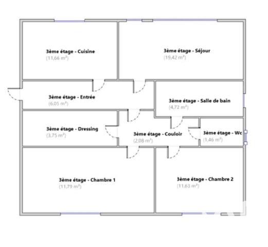 Appartement à vendre 4 pièces 72,56 m² Douai