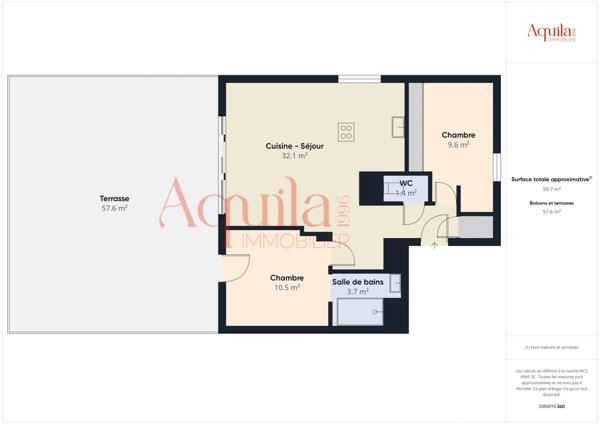 Appartement à vendre, 3 pièces - Limonest 69760