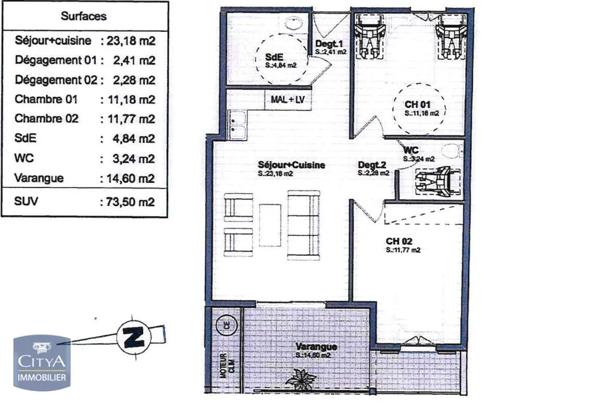 Appartement à vendre 3 pièces 58.6m²