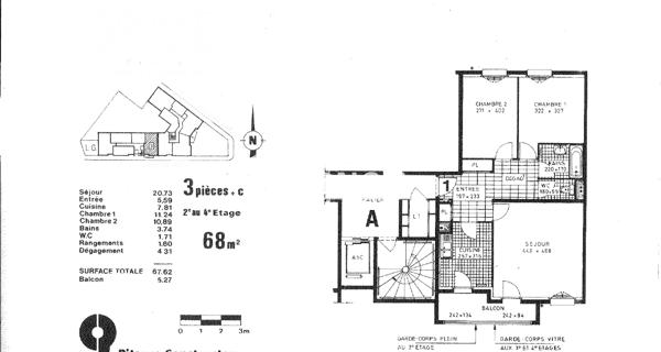 Location Appartement meublé 3 pièces 67.84 m² - Lyon 69007