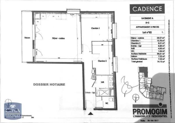 Appartement à louer 3 pièces 66.81m²