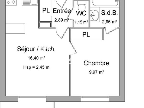 Location Appartement 2 pièces 33.04 m² - 20 AV DES NATIONS Onet Le Chateau 12850