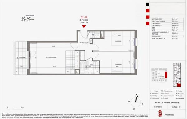 T3 récent – DPE A – terrasse – 3 pièces - à vendre loué -  Bussy-Saint-Georges - RER A - Proche Disney Paris