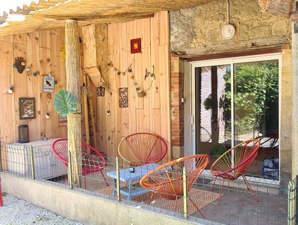 Maison de village à Marciac 95 m2 avec jardin garage et atelier