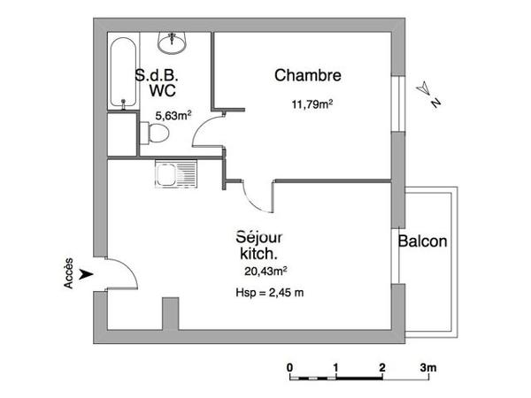 Location Appartement 2 pièces 38.3 m² - 115 BD DE L ATLANTIQUE Saint Brieuc 22000