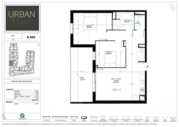 Appartement F3 à vendre  3 pièces - 66,52 m2 NARBONNE - 11